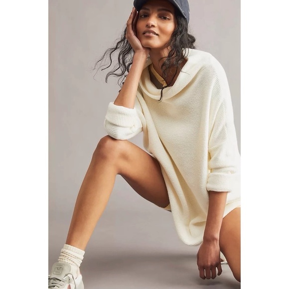Free People Sweaters - Free People Slouchy Ottoman Tunic Sweater Ecru Size Small